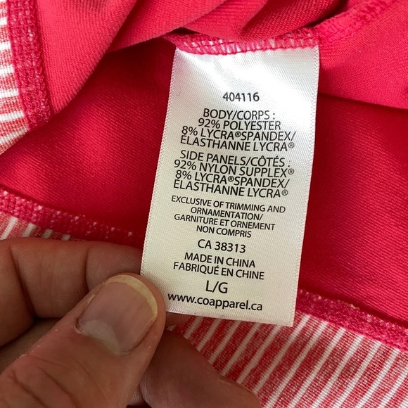 Tuff Athletics Women's Pink White Stripes Activewear Tank Top Spaghetti Straps L - Picture 6 of 11